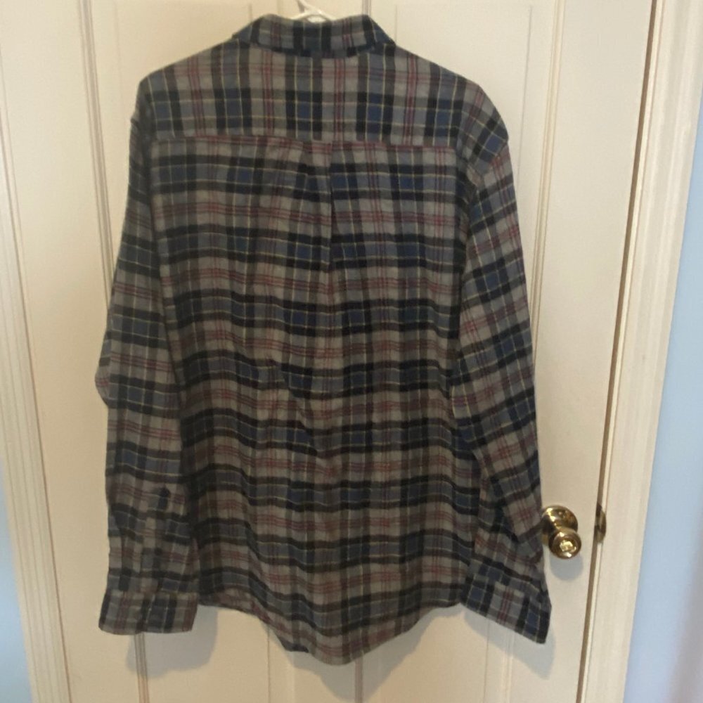 Croft & Barrow Plaid Cotton Fleece Button Up LARGE - Picture 4 of 4
